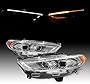 AKKON - For 2013-2016 Ford Fusion LED DRL Chrome Bezel Dual Projector Headlight Switchback Signal Lamp Assembly Left + Right