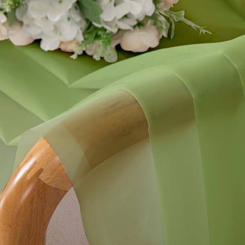 Image of Simplebrand Lime Short Sheer Curtains 45 Inch Length for Small Windows, Rod Pocket 2 Panels Set Solid Voile Drapes Window Sheer Curtains for Bedroom Bathroom Kids Room Kitchen, 42x45 Inch, Lime