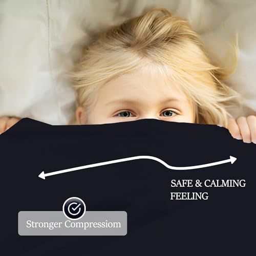 Image of Sensory Bed Sheet for Deep Pressure Therapy - Spandex Bed Sheet - Sensory Compression Blanket for ADHD, Autism - Breathable & Hypoallergenic, Navy, Twin Size