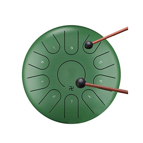 Tambor de lengua de acero inoxidable de 8 pulgadas con 11 tonos, instrumento de percusión con baquetas y bolsa de mano