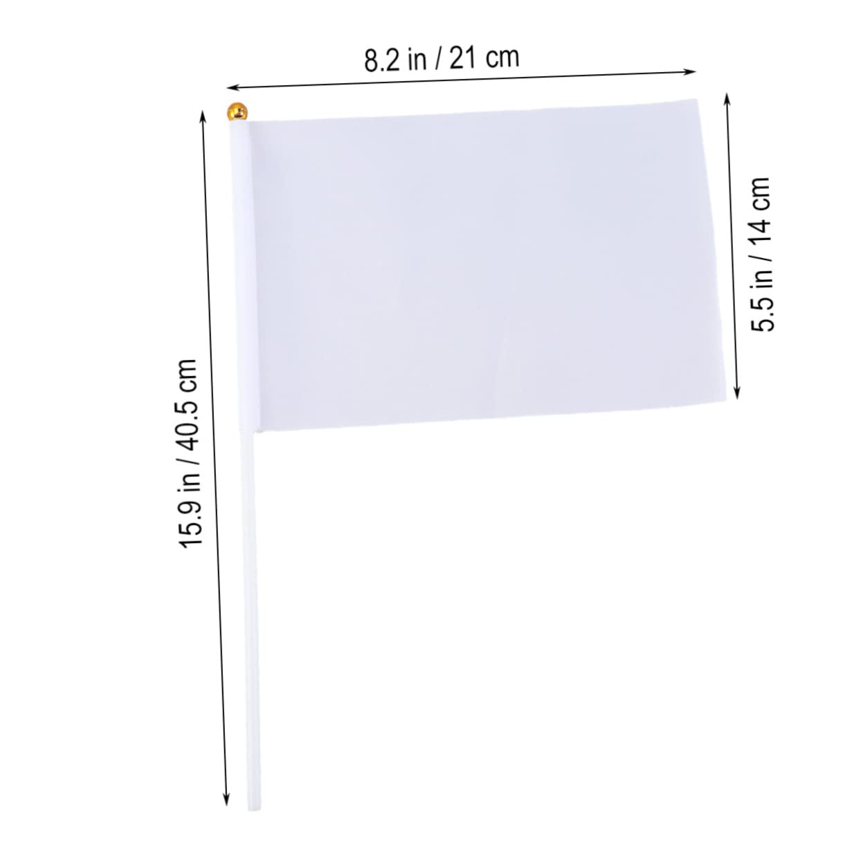 EXAOMBLE 24pcs White Hand-cranked Commanding Referee Flags for Sports Events Parties and Celebrations Easy to Assemble Waving Flags Sturdy Poles for Car Racing Football and Community