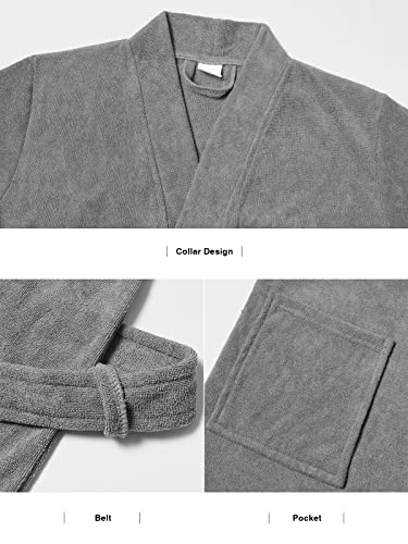 Image of Vislivin Womens Lightweight Bathrobe Soft Kimono Robes Terry Cloth Bathrobe Knee Length Bath Gown