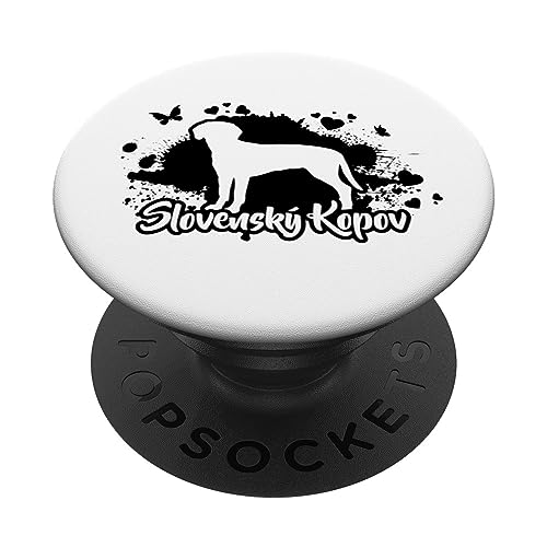 Funny Proud Slovensky Kopov dog mom funny dog PopSockets Swappable PopGrip, Black