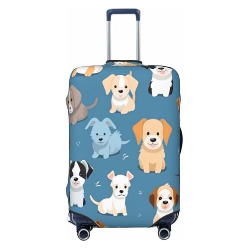 Cute Dog Travel Luggage Cover Elastic Suitcase Covers Washable Anti Scratch Luggage Dust Covers Protector, Fits 18-21 inch Luggage, S
