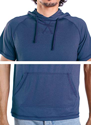 Gary Com Men's Short Sleeve Hoodie T-Shirt Pullover Workout Sweatshirt with Pocket3