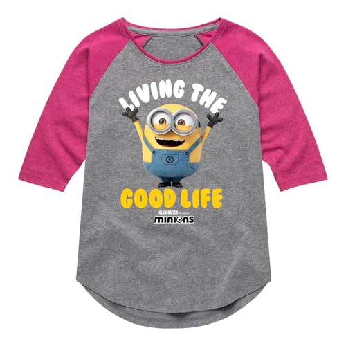 Despicable Me Minions - Living The Good Life - Toddler & Youth Girls Raglan Graphic T-Shirt