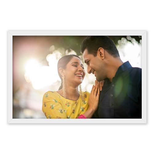 Image of Customized Photo Frame with Photo Upload | Personalized Photo Gifts | Multiple Sizes | (Landscape White)