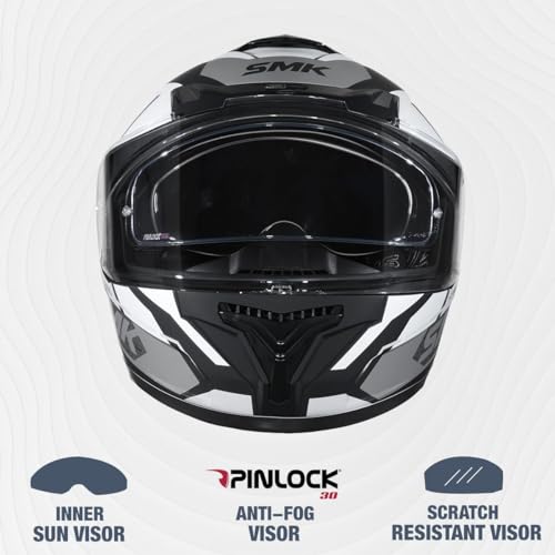 Image of SMK Typhoon RD1 Full Face Helmet, Dual Visor, ISI DOT & ECE 22.06 Certified