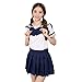 Lovely Japan School Uniform Students Uniform Set Sailor Suit Cosplay Costumes (Navy, L)