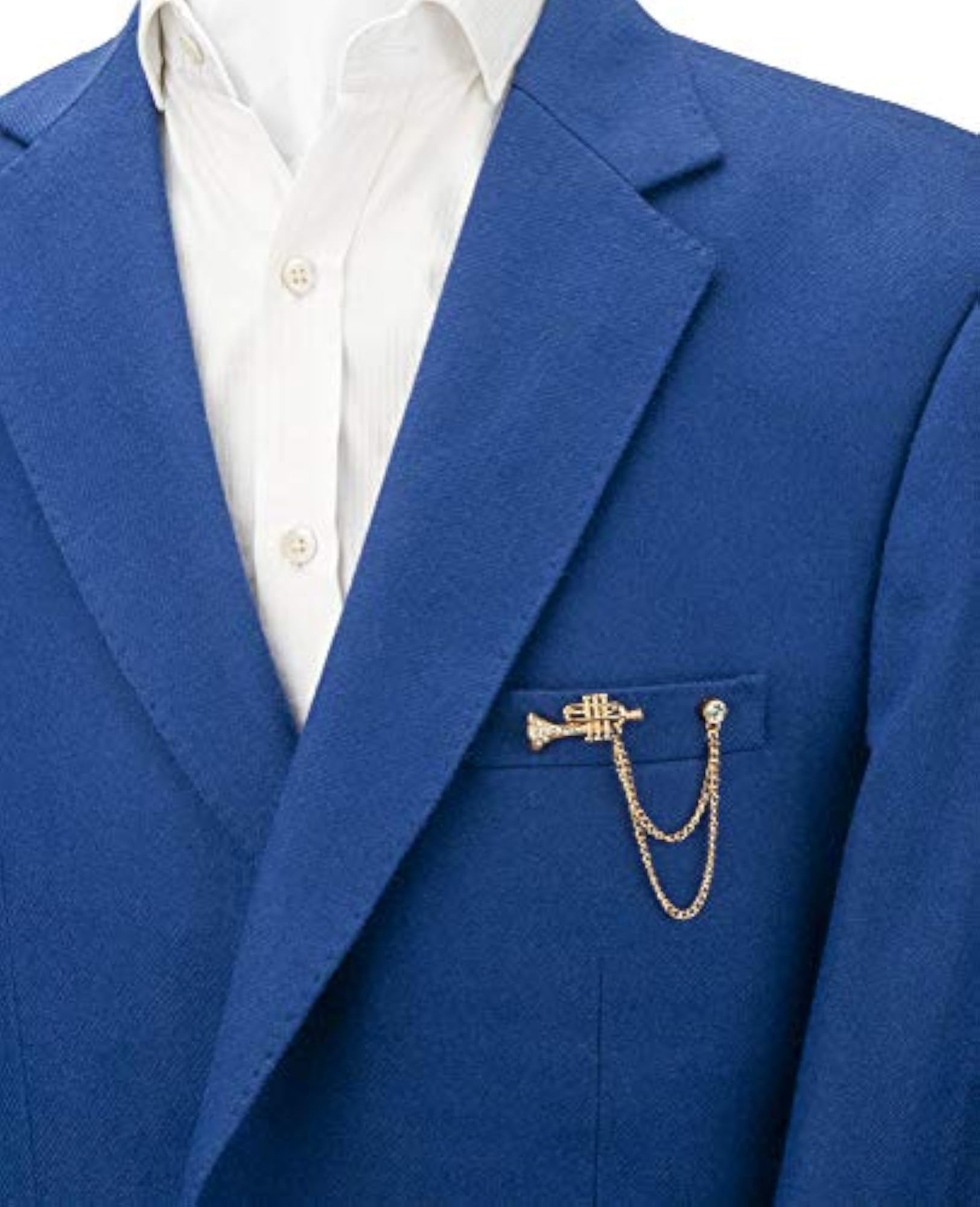 Trumpet with Hanging Chain Lapel Pin/Brooch