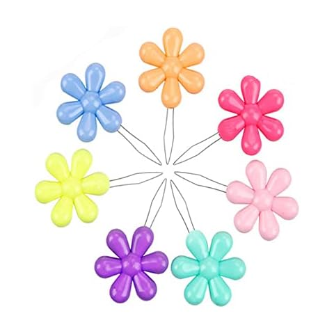 FeiHong Multicolor Needle Threaders, 12 Pieces Flower Head Wire Loop Needle Threaders Hand Machine Sewing Tool for Sewing Crafting, Knitting Craft, Quilting, DIY Art Cover