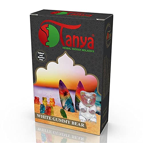 Tanya 50G Hookah Shisha Herbal Flavor Pouches 100% Nicotine and Tobacco Free (White Gummy Bear)