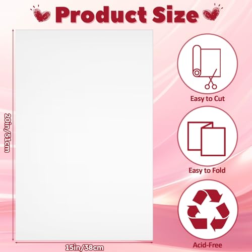 Image of 500 Sheets 15 x 20 Inch Acid Free Tissue Paper for Storage Wrapping Gifts | White Tissue Paper Unbuffered No Acid Paper Tissue Paper Bulk for Festival Packaging Gifts