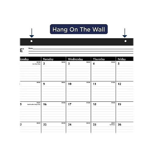 2024 At-A-Glance 24-Inch X 19-Inch Monthly Desk Pad Calendar, Black/White (Sk30-00-23)
