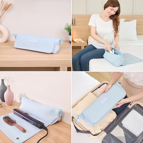 image for BAREFOOT CARIBOU Hair Tools Travel Bag and Heat Resistant Mat (15.5