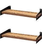 FAOKZE Wandregal Wandregal Holz Schweberegal Wandregale Hängeregal Wandboard Schwebend Bücherregal für Bilder Deko Schlafzimmer Wohnzimmer Badezimmer Flur Küche, 2er Set,43cm