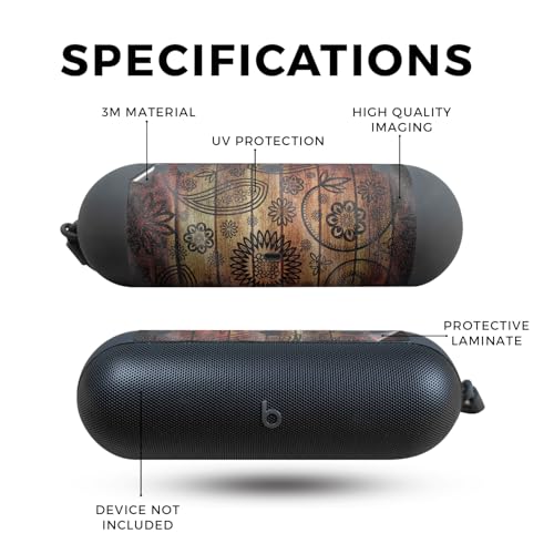 Image of Glossy Glitter Speaker Skin Compatible with Beats Pill (2024) - Wooden Floral - Premium 3M Vinyl Protective Wrap Decal Cover - Easy to Apply | Crafted in The USA by MightySkins