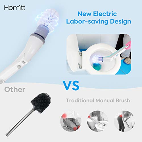 Homitt Toilet Brush Heads for Electric Spin Scrubber, 2pcs Power Spin Scrubber Replacement Toilet Brush Heads for Cleaning Bathroom, Sturdy PP Bristles Apply to Electric Cordless Scrubber