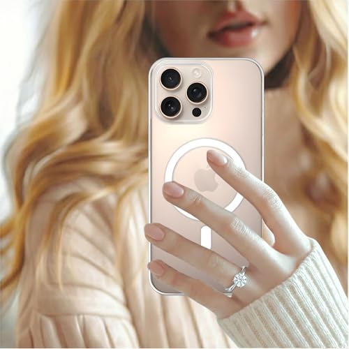 Image of Anti Yellow Clear Magnet Case for iPhone 13 Pro Max, Premium Polycarbonate, Ultra Strong Magnets, 360 Drop Protection, Raised Camera Protection, MagSafe Compatible