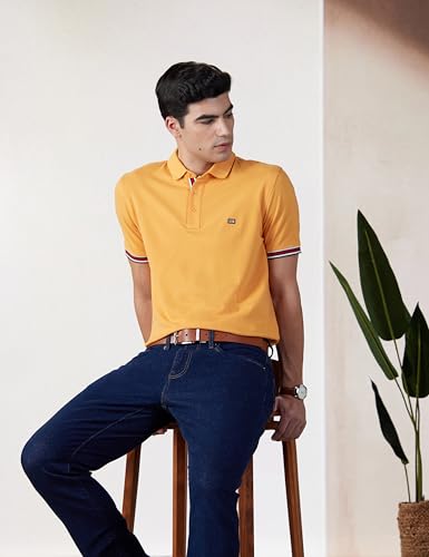 Image of Arrow Sport Men Regular fit Cotton Solid Short Sleeves Polo Shirt