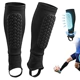 Schienbeinschoner mit Knöchelschutz,Schienbeinschonerhalter Atmungsaktiv rutschfest,Wabenstruktur Reduziert die Aufprallkraft,Fußballschutz für Jungen Jugendliche Erwachsene (S)