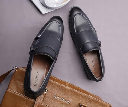 Image of LOUIS STITCH Oxford Formal Shoes for Men | Slip-on Monk Style | Office Shoes for Men | Ideal for Business, Casual, Parties (LSRG FM)
