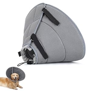 IDOGCHEW Atmungsaktive Halskrause Hund Komfort Kragen Grau