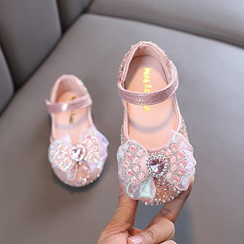 Girls Sandals Glitter Mary Jane Dress Shoes Low Heel Sequins Princess Sandals Bowknot Wedding Party Shoes2