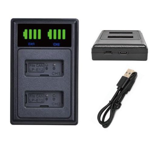 �o�b�e���[�L���O �o�b�e���[2�����[�d�� �L���m���Ή� LP-E12 LC-E12 �C�I�X�Ή� Kiss M USB�[�d�� USB�t LCD LPE12 �݊��i