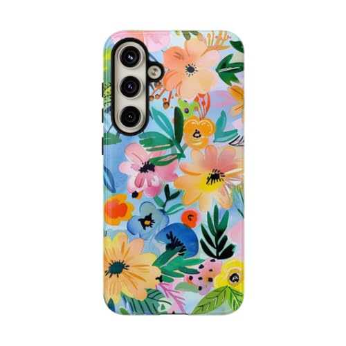 Coque antichoc Samsung S24 Plus fleurs bleues pour éviter les rayures