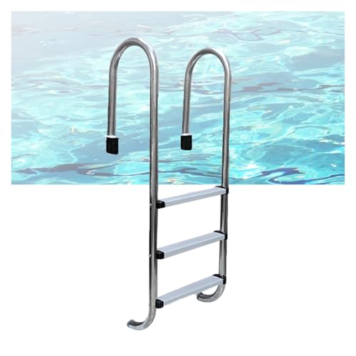 Escalera para piscina de acero inoxidable 3 peldaños miniatura 1