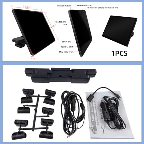 13.5 Inch Car Headrest Screen Tv Monitor, Android 15 Portable TV with Type C, Bluetooth,TF, SD Card Phone Mirroing and Front-Facing Camera with 8GRAM+128GROM by Bsldtor - Image 6