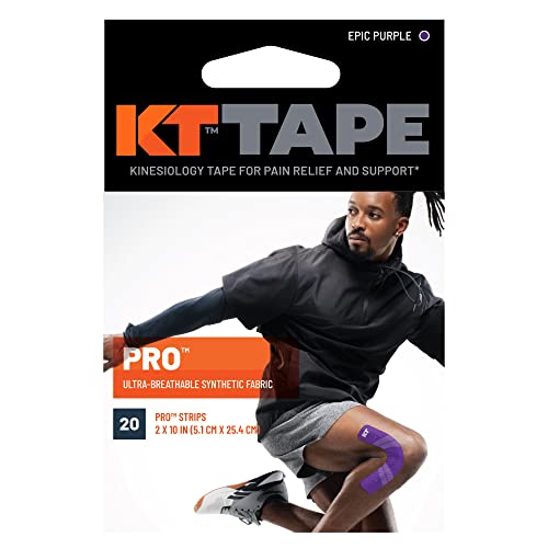 Image of KT Tape Pro Kinesiology Therapeutic Sports Tape, 20 Precut 10 inch Strips, Epic Purple, Latex Free, Water Resistance, Pro & Olympic Choice