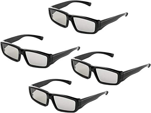Passive 3D Glasses Circular Polarized Lenses for Family All Ages Unisex Sony Sharp Toshiba Samsung LG Philips and all Passive TVs, RealD Cinema Home Movie Theaters and Projectors-4 Pairs