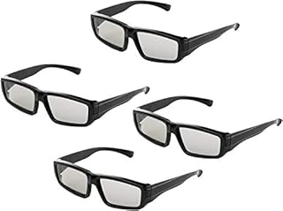 Passive 3D Glasses Circular Polarized Lenses for Family All Ages Unisex Sony Sharp Toshiba Samsung LG Philips and all Passive TVs, RealD Cinema Home Movie Theaters and Projectors-4 Pairs