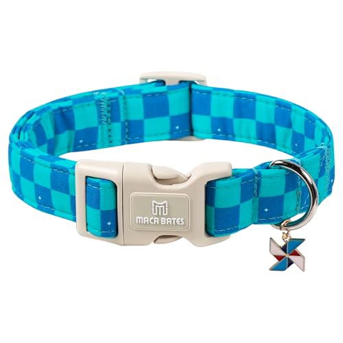 Maca-Bates-Checkered-Basic-Dog-Collar-with-Windmill-Charm-Turquoise-and-Royal-Blue-Checkerboard-Pattern-for-Small-Girl-Boy-DogsAdjustable-Durable-Soft-Plaid-Collars-Gift-for-Male-Female-Puppy Maca Bates Checkered Basic Dog Collar with Windmill Charm Turquoise and Royal Blue Checkerboard Pattern for Small Girl Boy Dogs,Adjustable Durable Soft Plaid Collars Gift for Male Female Puppy - Image 1