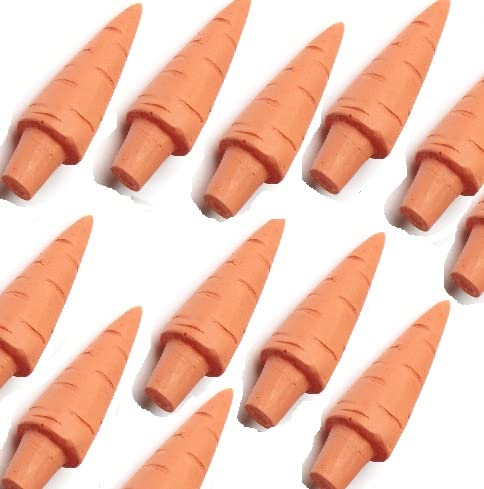 Package of 12 Tiny Miniature Orange Resin Bent Carrot Noses for Crafting, Creating Snowmen and Embellishing