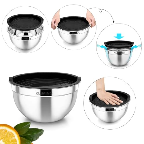 Conjunto de Bowl Kleming, Tigela, Vasilha, Leves, Resistentes e Duráveis, Ideais para Mistura e Arma