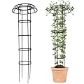 Quibbay Garden Trellis for Climbing Plants Outdoor, 65 Inch Mushroom Top Trellis for Climbing Plants, Plant Trellis Support for Potted Plants Climbing Vine Rose Clematis Vegetable Trellis, 1 Pack