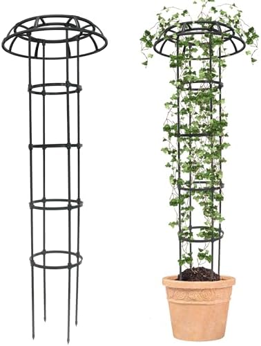 Quibbay Garden Trellis for Climbing Plants Outdoor, 65 Inch Mushroom Top Trellis for Climbing Plants, Plant Trellis Support for Potted Plants Climbing Vine Rose Clematis Vegetable Trellis, 1 Pack