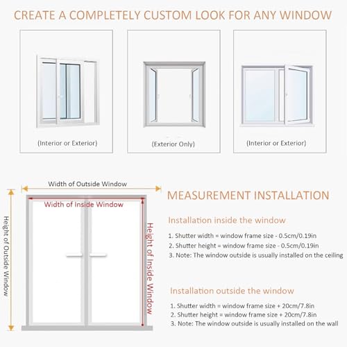 Cordless 2" Wooden Venetian Blinds for Windows, Blackout Privacy Shades Horizontal Window Blinds for Inside/Outside Mount – Custom Sizes 24" 32" 35" 46" 54" 66" 72"(Natural)