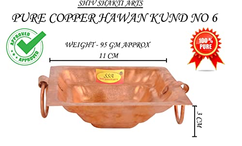 Image of SHIV SHAKTI ARTS Copper hawan Kund | Yagya Kund | Poojan Home - Temple, Ritual Pooja Pourpose, Indian Cultural Religious Item, (NO 6)