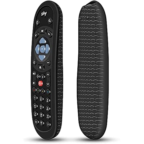 Cover for Original Sky Q Voice Remote Control SKY135,Sky Glass Remote Protective Silicone Case SKY Q Touch and Non-Touch Remote Control Sleeve Skin Holder Battery Back Protector Replacement-Black Cover