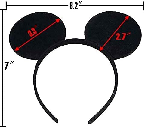 24Pcs Mouse Costume Deluxe Fabric Ears Headband Polka Dots Bow Hairs Accessories Headwear Party Favors Decorations - Image 7