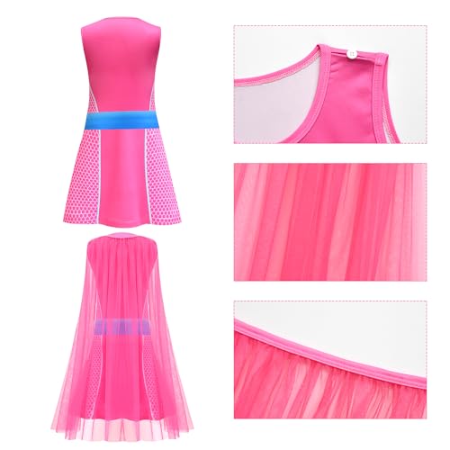 Vestido sin mangas con capa larga para niña miniatura 5