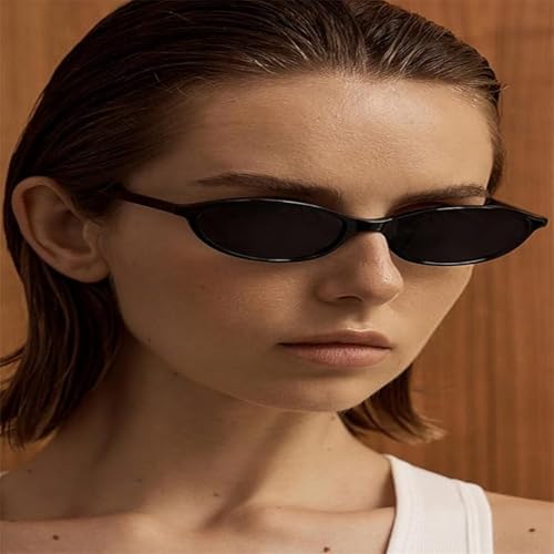 Retro Oval Cat Eye Sunglasses for Women 90s Trendy Small Lightweight Y2k Narrow Sunnies Cateye UV400 Sun Glasses 80573