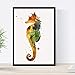 Nacnic Poster de Caballito de Mar estilo acuarela. Láminas de animales con...
