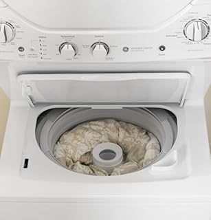 GE Unitized Spacemaker® 3.8 Cu. Ft. Washer and 5.9 Cu. Ft. Electric Dryer Laundry Center, 27-Inch, White – GUD24ESSMWW