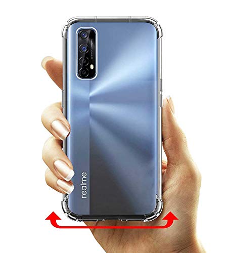 Image of Soft Flexible Silicone Back Cover Realme Narzo 20, Transparent Case + Screen Guard