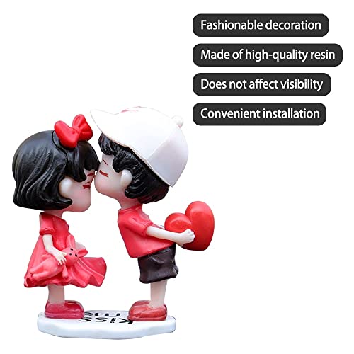 Ornamento de casal de carro, adesivo beijo casal painel decoração dos desenhos animados acessórios i